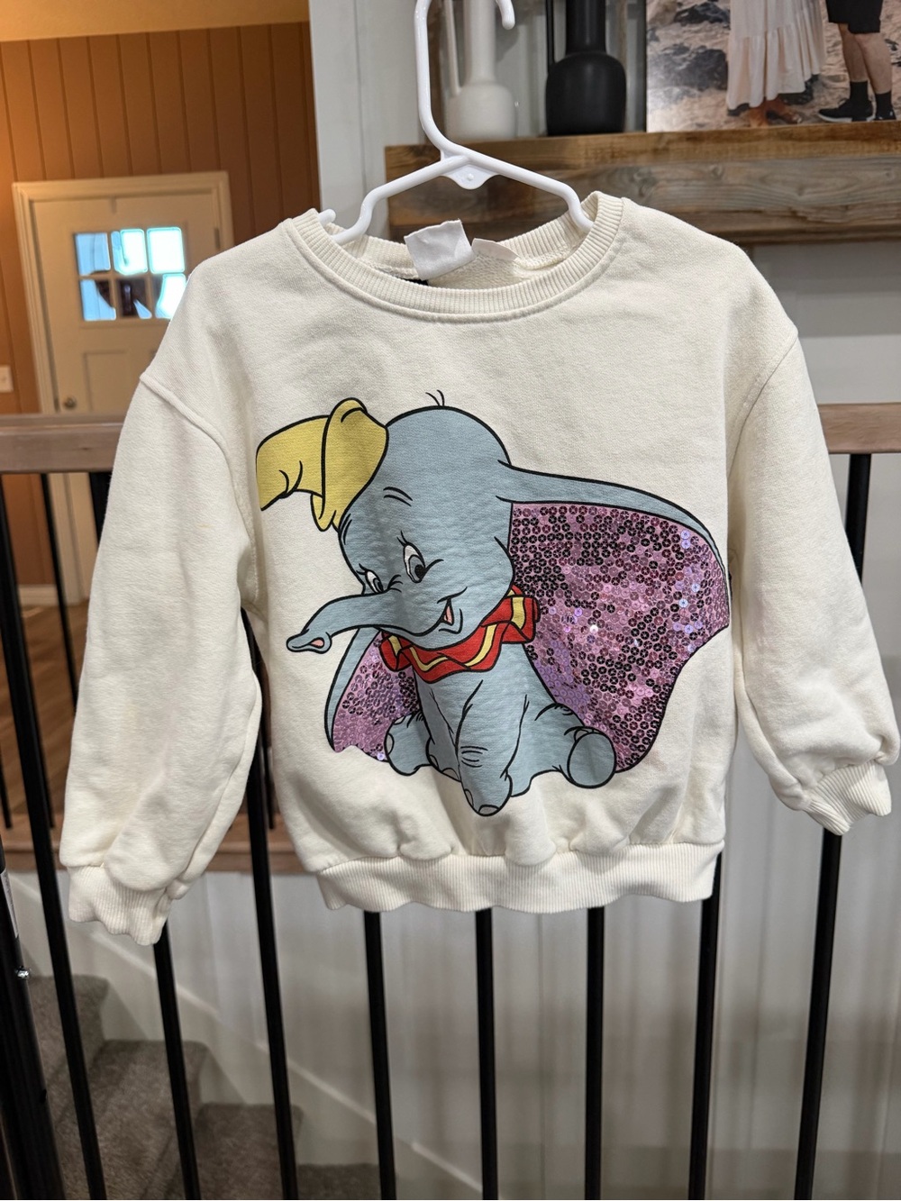 Zara Cream Dumbo Sweatshirt with Pink Sequin Cape